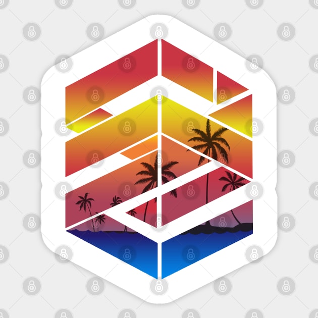 beach sunset Sticker by GLStyleDesigns